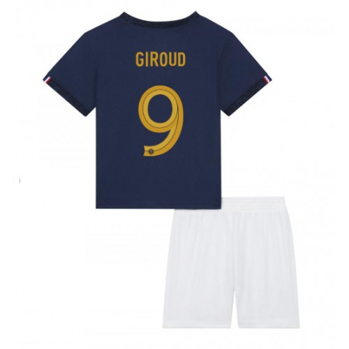Frankrike Olivier Giroud #9 Hjemmedraktsett Barn VM 2022 Kortermet (+ Korte bukser) Frankrike Olivier Giroud #9 Hjemmedraktsett Barn VM 2022 Kortermet (+ Korte bukser)